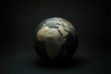 Fototapeta premium A realistic Earth globe with a focus on the African continent. No other objects or elements are visible in the image.
