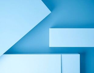 Abstract Blue Geometric Shapes Background Design Minimalist Modern Art