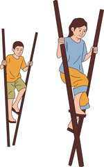 Indonesian Independence Day Event and Celebration, Vector Elements of Flags, Traditional Games, people iillustration, and Decorations