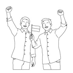 Indonesian Independence Day Event and Celebration, Vector Elements of Flags, Traditional Games, people iillustration, and Decorations