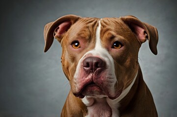 Obraz premium Pitbull portrait. Pitbull red nose dog portrait