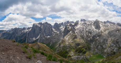 Fototapeta premium Albania accursed mountains viewpoint form Vajusha peak