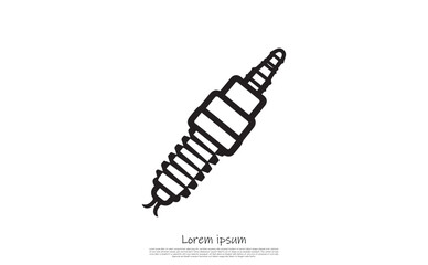 Obraz premium Aux Cable Outline Art on a White Background, audio jack, headphones, earphone