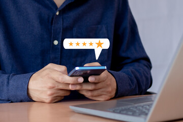 Customers are giving five-star reviews to rate and review the service business idea.