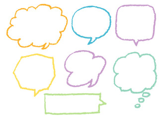 手描きあしらいセット　ふきだし　色えんぴつ