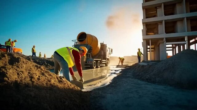The workers carefully arranged the stone pavers to create a beautiful path through the garden.