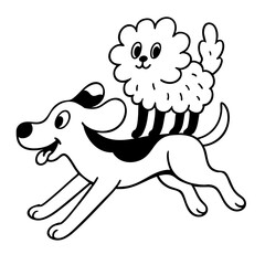 The dogs playing and happy together