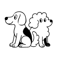 The dogs playing and happy together