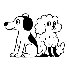 The dogs playing and happy together