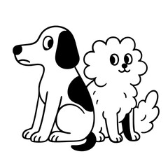 The dogs playing and happy together