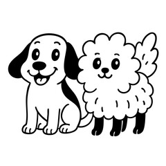 The dogs playing and happy together
