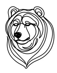 black bear monoline art head design