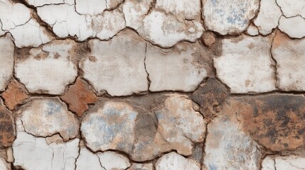 Obraz premium Seamless Cracked Tile Surface Pattern for Background and Design Use
