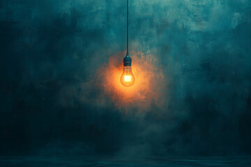 light bulb against wall