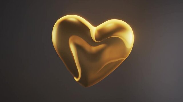 Glowing Heart Animation Warm Light Slow Movement Abstract Shape