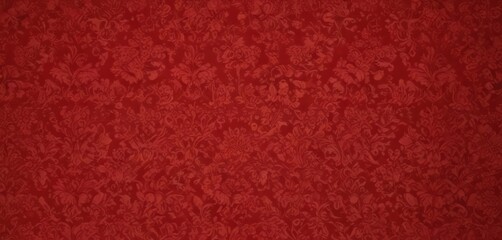 Intricate red damask floral wallpaper, rich texture , texture, fabric, material