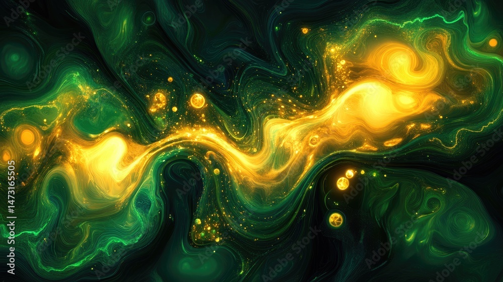 Poster glowing digital data streams interweaving in abstract patterns, symbolizing artificial intelligence 