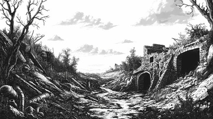 Fototapeta premium desolate coal mine