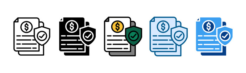 Liability Insurance Icon Set Multiple Style Collection