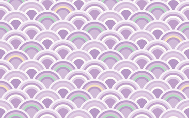 青海波.Seamless pattern "Seigaiha". Malachite pattern. Colorful. Kawaii. Japan. For backgrounds, wallpapers, textiles, wrapping paper