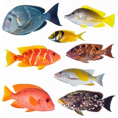 Colorful Tropical Fish Collection in Vibrant Display