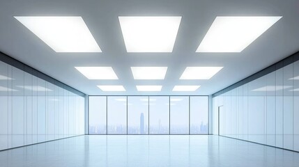 Office lighting system with auto-dimming and motion sensors to optimize energy efficiency