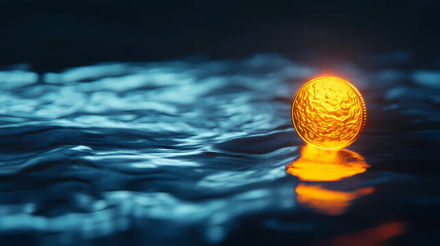 glowing cryptocurrency token