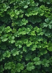 Obraz premium Four-leaf clover, lush green leaves, natural setting, four leaf, spring