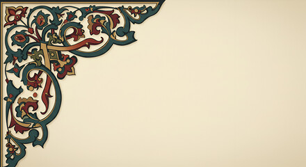 Ornate corner foliage scrolls and lines