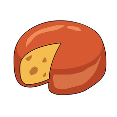 vector illustration of cheese a gouda cheese 