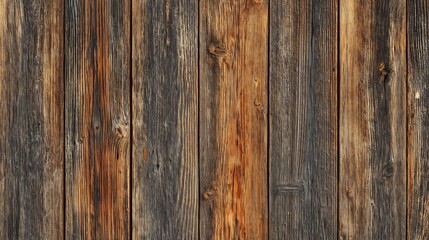Textured vertical wooden plank weathered brown orange tone showcasing unique natural grain patterns of aged wood perfect adding depth warmth design compositions cut out isolated transparent background