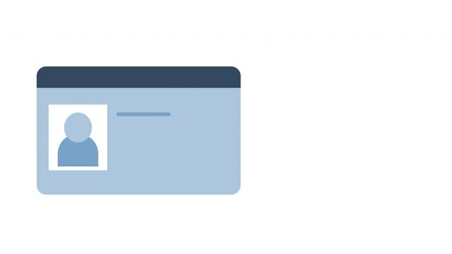 id card, identity document sign animation