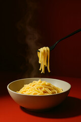 Hot pasta noodles  bowl 