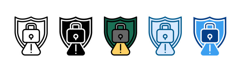 Security Breach Icon Set Multiple Style Collection