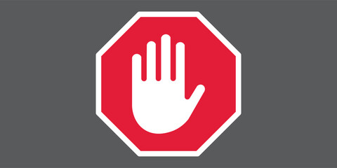 Hand blocking sign stop .Vector illustration. EPS 10.