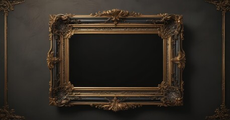 Black & gold ornate frame, shimmering texture,  shine,  glamour