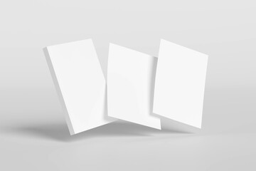 Templates of empty flyers magazine on a gray background. Mockup  frontal and back page brochures for presentation design. 