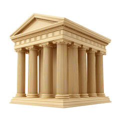 Fototapeta premium A classical Greek-style temple with fluted columns and a triangular pediment.