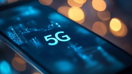 Smartphone display showing 5G network