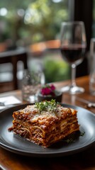 Hearty, layered pasta dish with rich sauce and cheese