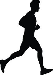Silhouette of Runner in Motion Graphic