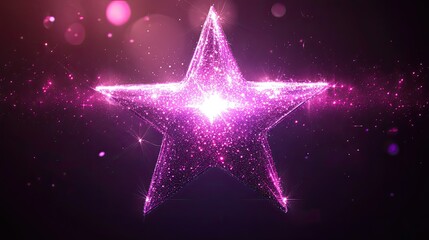 Pink glow star, light glowing effect  