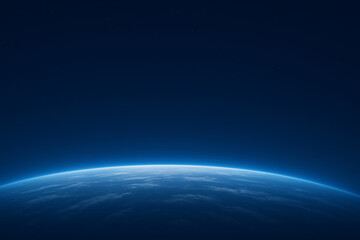 planet earth horizon in space view
