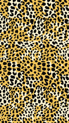 Gold and black animal print repeating pattern design. leopard skin style