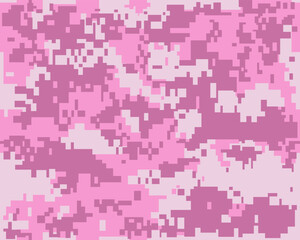 Seamless pattern. Abstract military or hunting camouflage background. Pink fuchsia. Vector illustration. Repeat seamless