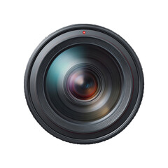 Professional camera lens close up detailed macro shot image dark wide zoom on transparent background
