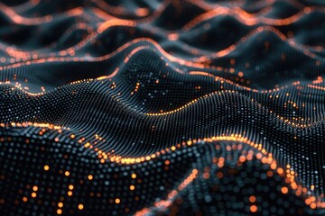 Abstract neon blue cyber binary flowing background