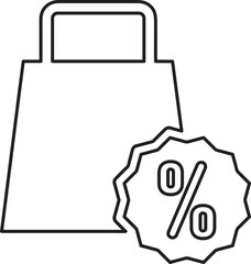 shopping bag with discount percentage icon