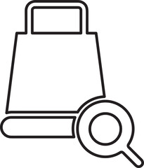 shopping bag with search icon