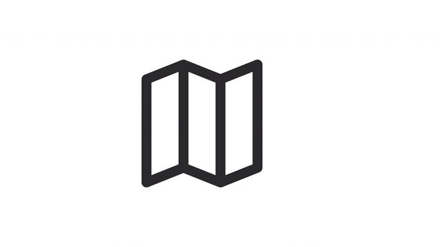 Animated map icon, suitable for travel apps, websites, or navigation tools that require a map symbol.
